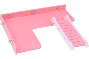 POPETPOP Hamster en Bois Plate-Forme échelle Cochon Dinde Aire de Jeux Perche de Cage à Oiseaux Kits descalade pour Chinchilla Rat Gerbille (Rose)
