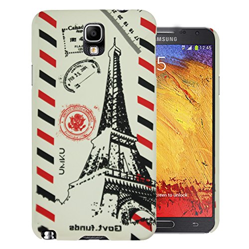 Heartly Tower Series Printed Design High Quality Hard Bumper Back Case Cover For Samsung Galaxy Note 3 Neo Lite SM-N7505 - Milk White Black Tower