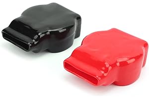 AMONIDA Batteriepolabdeckung, 2 Stück PVC Positiv Negativ Top Post Cap Batteriepolschutz, Universal für Autos, Motorräder, LKWs, Wohnmobile