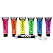 Moon Glow - Intense Neon UV Face & Body Paint - 12ml Set of 6 - includes UV Keyring