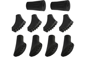 SOPWMAP 10 Piezas Puntas de Goma para Bastones de Senderismo, Puntas de Goma de Repuesto para Bastones de Senderismo,Puntas de Bastones Senderismo, Almohadillas para Bastones de Marcha Nórdica