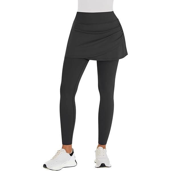 WOWENY Tennisrok voor dames, met broek eronder, ruches, sportrok, wandelrok met zakken, 4 zakken, geplooide golfrok, zomer, broekrok voor dames, S