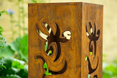 Feuersäule / Säule Metall Edelrost H: 60cm Standsäule f. Bioethanol + Brennpaste - 4