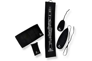 ARTIE LONDON Clarinet Care and Accessory Pack - Deluxe Set containing - A Full-length Bb Clarinet Protective Cover, Mouthpiece Pouch, Polishing Cloth and Pull-Through Set