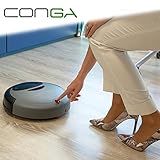 Conga Compact – Tu nuevo robot aspirador inteligente automático apto para todos los tipos de suelos y alfombras, con sensor anticaída - Robot doméstico aspirador para la limpieza de suelos – hasta 1 hora de funcionamiento