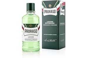 Proraso Lozione Dopobarba Rinfrescante Formato Professionale - 1 Pz, Olio Di Eucalipto, Mentolo, Hamamelis, Verde, 400 Millilitro