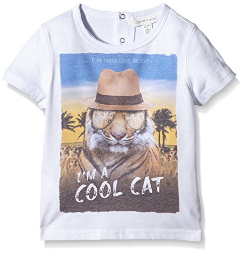 Pumpkin Patch Baby-Boys Short Sleeve with Print T-Shirt, Off-White (Milk), 12-18 Months