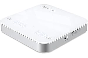 Báscula de Café Mini Recargable con Temporizador, Maestri House, Precisión 0.1g/2kg, para Espresso y Café de Filtro, Báscula Digital Portátil con Cronometraje Automático-Blanco y Plata