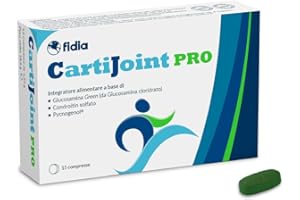 CARTI-JOINT Fidia Farmaceutici CartiJoint PRO - 15 Compresse, Integratore a Base di Glucosamina Cloridrato Green, Condroitin Solfato e Pycnogenol®, Senza Glutine e Lattosio, Adatto per Allergici ai Crostacei