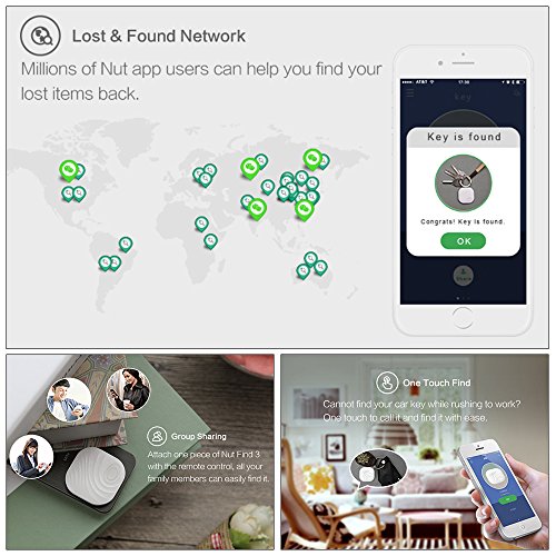 Nut Find3 2 Pack Bluetooth Smart Anti-verloren Tracker Key Finder Portemonnaie Finder Real Time Location One Touch Finden Bidirektionale Alarmierende für iphone 7/7plus/6/6 plus,5/5s/4/4s;Samsung,LG,HTC,XIAOMI,HUAWEI,ect TH445 - 6