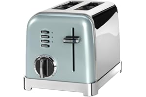 Cuisinart Grille pain 2 tranches - Fentes larges, idéal pour le pain épais et les bagels - 6 niveaux de brunissage et décongélation - Fentes larges, Remontée maximale - Pistache claire