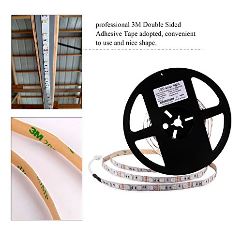 Roleadro LED Streifen Set 5M Mit Netzteil+ Ferbedienung IP20 300 Leds 5050 RGB Led Strip Dimmbar Nicht Wasserdicht Led Leiste Band 6000K - 5