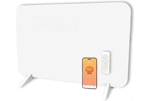 Könighaus Calefactor infrarrojo dual inteligente de 450 W con control Wi-Fi a través de aplicación y mando a distancia, incluye patas para toallero y material de fijación Color: Blanco
