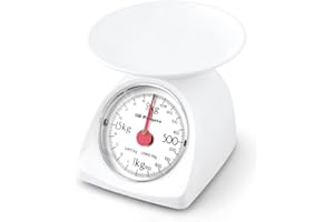 Orbegozo PC 1015 - Peso de cocina mecánico, capacidad máxima 2 kg, escalado 10 g, superficie de plástico lisa, color blanco