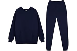 REORIA Women Soft Cotton Lounge Wear Sets Warm Co Ord Sets Plus Size Two Piece Outfit Thick Tracksuits Full Set Hoodies & Jogger