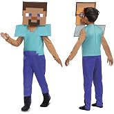 Minecraft Steve Fancy Dress for Kids | Officially Licensed Minecraft by Disguise, Detailed One-piece With Pixelated Graphics