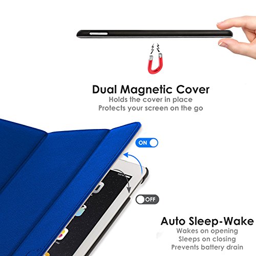 Forefront Cases® Apple iPad Air 1st Gen A1474 Leder Hülle Schutzhülle Tasche Smart Case Cover Stand – Rundum-Geräteschutz und intelligente Auto Schlaf / Wach Funktion - 6