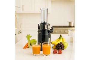 Pelamatic Exprimidor Electrico Negro 100W, Licuadora Para Verduras y Frutas, Extractor de Zumos y Verduras Eficiente y Compacto, Ideal Para Cocina Saludable y Jugos Nutritivos