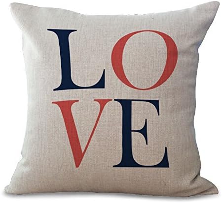 ymot101 Scandinavian Style Geometric Pattern Simple Modern Black Red Cotton Linen Cushion Covers 45cm x 45 cm Decorative Throw Pillow Covers Pillow Cases Throw Pillows for Sofa