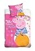 Produktbild Maxi & Mini Bettwäschegarnitur, für Kinder, Motiv Peppa Wutz, Bettbezug 140 x 200 cm, Kissenhülle 70 x 80 cm