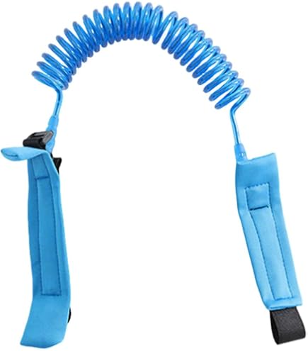 Laisse Enfant Anti-Perdue 2.5 M Avec Serrure à Clé - Harnais Poignet Réglable 360° Rotation, Bleu - Sécurité Bébé & Tout-Petit