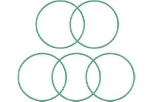 sourcing map Flúor Caucho Tóricas Juntas, 42mm OD 39mm ID 1,5mm Ancho FKM Sello Junta para Maquinaria Plomería, Verde, Paquete de 5