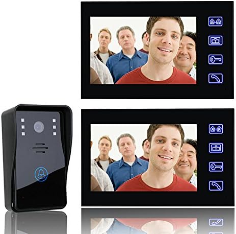 MOUNTAINONE 7" Video Door Phone Intercom Doorbell with 1pcs 1000TVL Outdoor Security CCTV Camera + 2pcs Indoor Monitor Home Security
