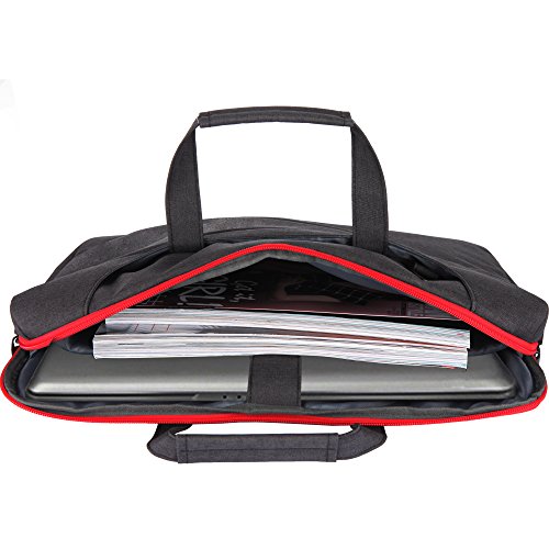 Ropch 17 17,3 Zoll Notebooktasche Umhängetasche Messenger Bag Laptop Tasche Schultertasche Schutzhülle Hülle Sleeve Case – Schwarz - 3