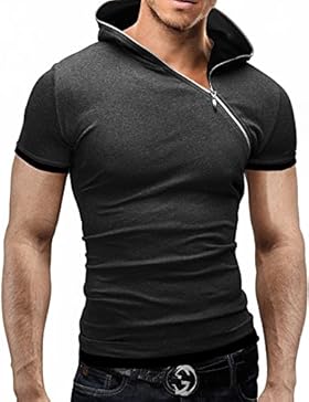 MERISH Kurzarm Hoodie Reißverschluss Shirt Sleeve Trainingsshirt 70
