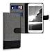 Produktbild kwmobile Hülle für Samsung Galaxy S5 / S5 Neo / S5 LTE+ / S5 Duos - Wallet Case Handy Schutzhülle Kunstleder - Handycover Klapphülle mit Kartenfach und Ständer Grau Schwarz