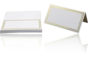 OBYJCA Wedding Place Cards, Wedding Name Place Cards 20Pcs Blank Table Name White Blank Tent for Table Setting Christmas Halloween Party Dinner Reception