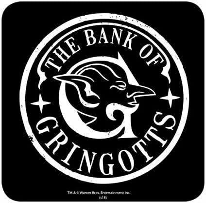 Harry Potter Coaster Bank of Gringotts Logo Official Black One Size