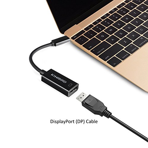 KiWiBiRD USB 3.1 Typ C THUNDERBOLT 3 zu DisplayPort 4K Adapter (DP v1.2a, UHD 4Kx2K 3840×2160, 15.6cm Kabel, USB-C zu DP) für Apple MacBook 12” MacBook Pro, Google 2nd Chromebook Pixel, Asus Zen AiO PC, Dell XPS 12/13/15, Samsung Galaxy TabPro S und mehr Type C fähigen Geräte - 4