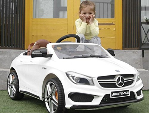 Mercedes-Benz CLA 45 AMG viele LED Effekte Soft Start Kinderauto Kinderfahrzeug Kinder Elektroauto -weiss-