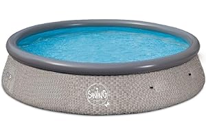 HAF® Swing Quick Up Pool in grau mit den Maßen 366 x 91 cm | ca. 6.700 Liter Wasserkapazität | Selbstaufbauender & selbst tragender Swimming Pool | Gartenpool/Aufstellpool ohne Filterpumpe