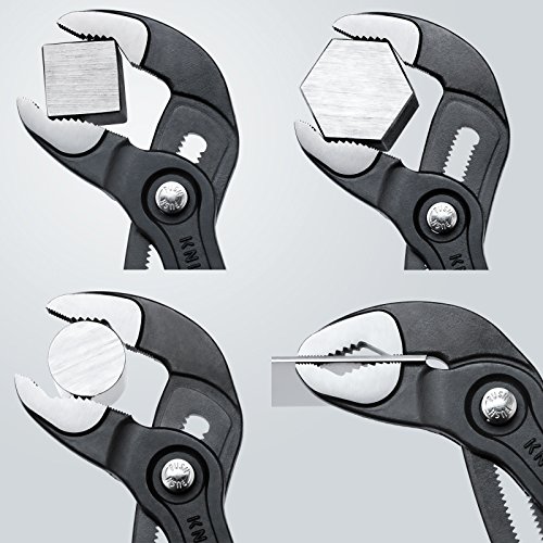 KNIPEX 87 02 250 Cobra, Hochleistungs-Wasserpumpenzange mit Schnelleinstellung und schlanken Mehrkomponenten-Griffhüllen, 250 mm - 6