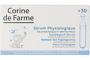 Corine de Farme - Sérum Physiologique x30 Unidoses Stériles de 5ml - 100% d'Origine Naturelle - Hygiène Yeux et Nez - Bébé, Enfant et Adulte - Solution Hypoallergénique - Fabriqué en France