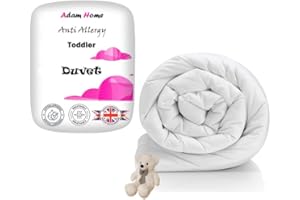Adam Home 7.5 Tog Toddler Duvet 100% Microfibre Anti-Allergy Lightweight Cot Bed Duvet Hypoallergenic and Machine Washable Toddler Quilt 120x150 cm