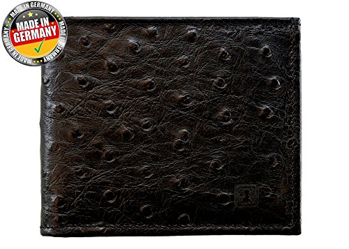 Preisvergleich Produktbild OPTEXX® RFID Echtleder Geldbörse / Geldbeutel / Brieftasche / Portemonnaie Oscar Strauß Schwarz TÜV geprüft und zertifiziert