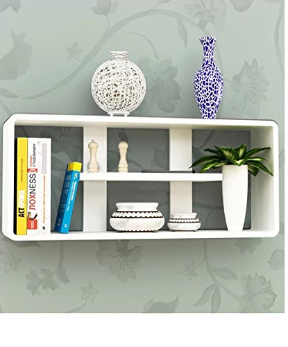 GRAZIA Solo Piece Storage Cube Rectangle MDF Floating Wall Shelf (White)
