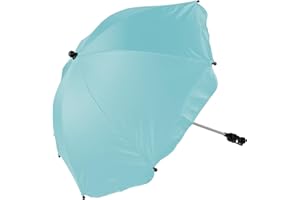 Jodimitty Baby Pram Umbrella Universal Parasol Umbrella UPF50+ Sun Shade Pram Parasol, 360° Adjustable & 75cm Diameter, Clip On Pushchair Parasol for Infant Weather Protection (Blue)