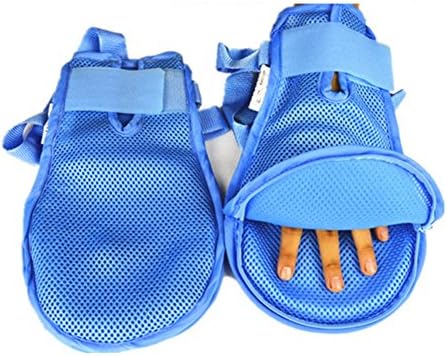 Constraints Gloves Finger Control Mitts Medical Breathable Patient Anti-Extubation Gloves For Senior Citizen Anti-Scratch Bandage Wrist Strap With Hard Board S,M,L,L：Left+Right