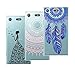 Produktbild Yokata Kompatibel mit Sony Xperia XZ1 Compact Hülle Silikon Transparent Durchsichtig Handyhülle Schutzhülle TPU Ultra Dünn Slim Kratzfest Motiv [3 Pack] - Mandala + Feder + Mädchen und Schmetterling