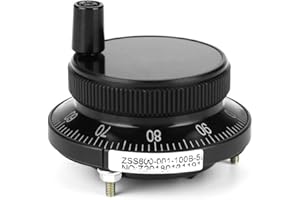 CNC Handrad Gehäuse 100PPR 6 Terminal Klemmen Elektronische Handrad Impulsgeber Handrad 60mm Encoder 5V für CNC System(schwarz)