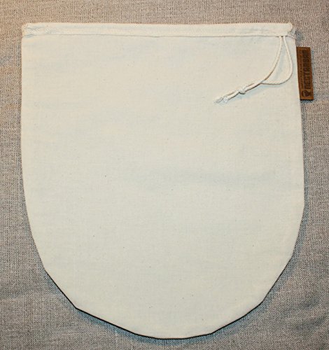 NUSSMILCHBEUTEL aus NATUR HANFFASER - Original NECTARBAR (Eco) - Premium RAW FOOD FILTER BAG - Filterbeutel mit Anleitung für vegane Nussmilch wie Mandelmilch als Passiertuch und Seiher für Säfte, Sprossen, Entsaften, Tempeh