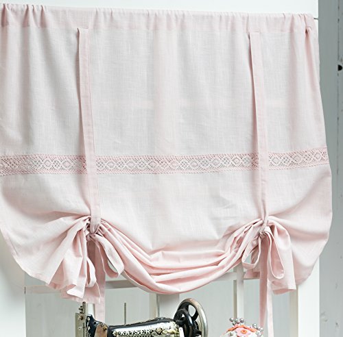 Julia Raffgardine Muschel Rosa 100x120cm Gardine Raffrollo Landhaus Shabby Chic Vintage Franske Leinenoptik