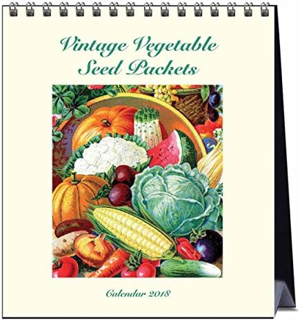 Vintage Vegetable Seed Packets Easel Calendar 2018