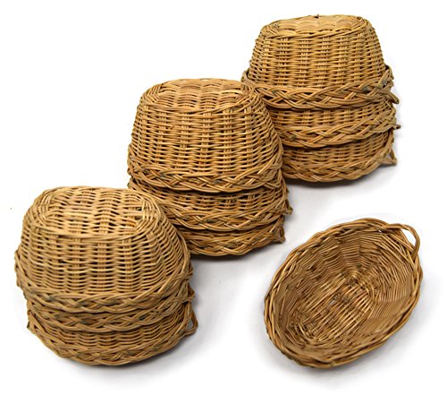10er Set Miniatur Weidenkörbchen, handgefertigter Flechtkorb ca. 6 cm Durchmesser - 5