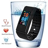 FUNBOT Fitness Tracker, IP67 WasserFitness Tracker,Fitness Uhr mit Pulsmesser & Blutdruckmessgerät,Schlafüberwachung, Kalorienzähler,Aktivitätstracker für