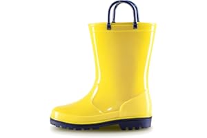 EUXTERPA Kids Wellies Boys Girls Waterproof Wellington Boots, Toddler Child Solid Color Welly Boots for Outdoor